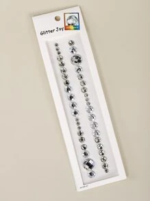 STARTTOOS สติ๊กเกอร์ติดผม พลอยเทียม 1 แผ่น - สีขาว - ดู 2