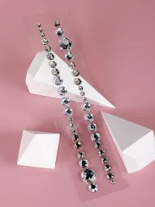 STARTTOOS สติ๊กเกอร์ติดผม พลอยเทียม 1 แผ่น - สีขาว - ดู 4