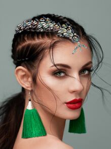 1sheet Rhinestone Hair Tattoo Sticker - Multicolor - View 1