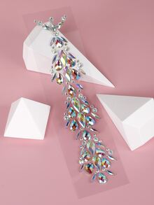 1sheet Rhinestone Hair Tattoo Sticker - Multicolor - View 3