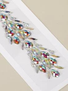 1sheet Rhinestone Hair Tattoo Sticker - Multicolor - View 4