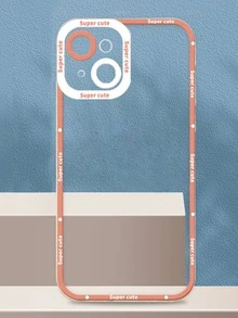 Vỏ điện thoại trong suốt khung tương phản - trái cam - Xem 3