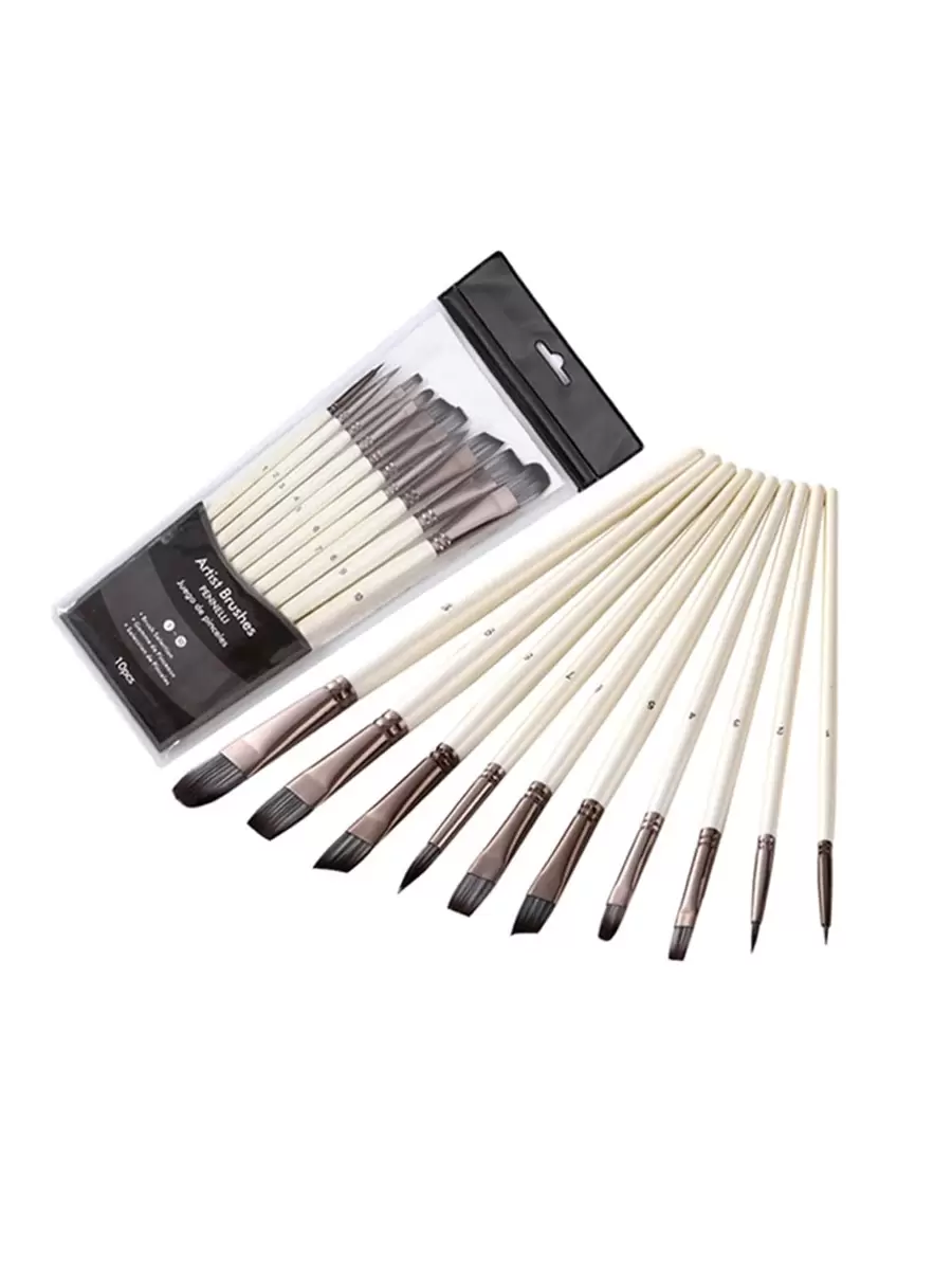 10pcs Letter Graphic Painting Brush - Multicolor - View 1