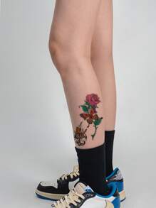 1pc Flower & Butterfly Pattern Temporary Body Tattoo Sticker - Multicolor - View 3