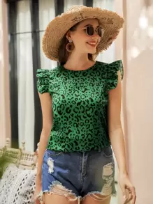 SHEIN Clasi Áo sơ mi nữ Nút Xù Báo Giải trí - Nhiều màu - Xem 1