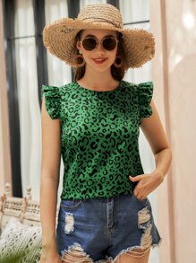 SHEIN Clasi Áo sơ mi nữ Nút Xù Báo Giải trí - Nhiều màu - Xem 5