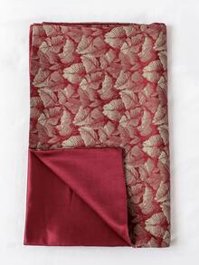 Jacquard Leaf Bed Runner - Burgundy - View 3