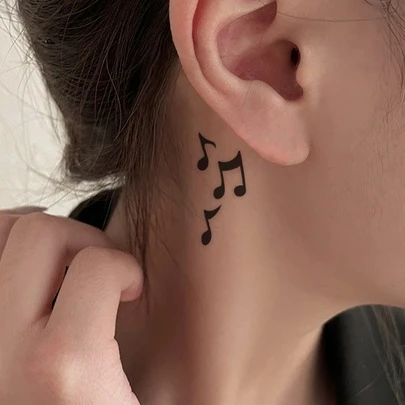 STARTTOOS 2张精致多图案手指临时纹身贴纸，Y2K音符和花卉设计，适用于手腕、脚踝、肩膀、脖子、衣领，DIY嘉年华、情人节、派对礼物，防水逼真身体纹身贴纸