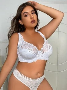 Ultra Thin Solid Color Plus Size Women Bra Lace Sexy Underwire Ladies Underwear Lingerie, Lift