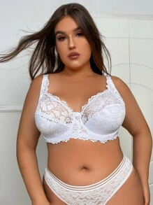 Ultra Thin Solid Color Plus Size Women Bra Lace Sexy Underwire Ladies Underwear Lingerie, Lift