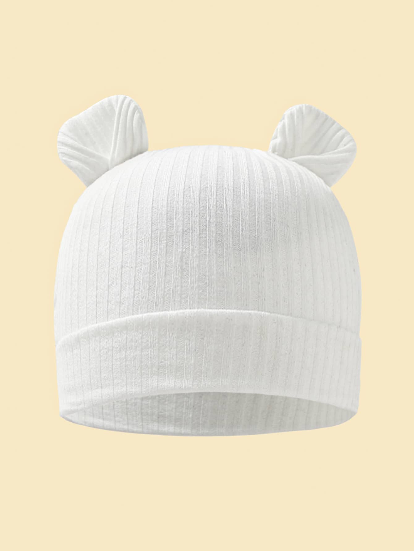 1 cái mũ thiết kế tai hoạt hình cho bé - trắng - Xem 1