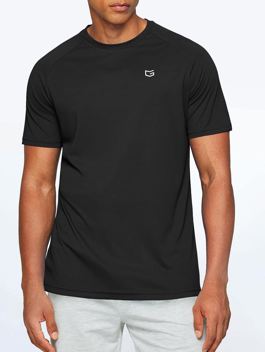 G Gradual Camiseta deportiva de estilo novio con manga raglán y estampado geométrico para hombres en el gimnasio - Camiseta básica de estilo novio para hombres
