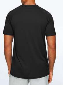 G Gradual Camiseta deportiva de estilo novio con manga raglán y estampado geométrico para hombres en el gimnasio - Camiseta básica de estilo novio para hombres