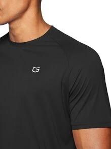 G Gradual Camiseta deportiva de estilo novio con manga raglán y estampado geométrico para hombres en el gimnasio - Camiseta básica de estilo novio para hombres