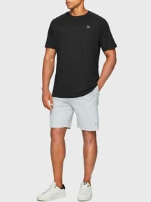 G Gradual Camiseta deportiva de estilo novio con manga raglán y estampado geométrico para hombres en el gimnasio - Camiseta básica de estilo novio para hombres