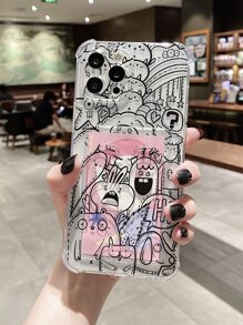 Hộp đựng điện thoại có khe cắm thẻ trong suốt mô hình hoạt hình - Nhiều màu - Xem 2