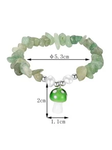 ROMWE Fairycore 蘑菇吊墜串珠手鏈 - 彩色 - 查看 5