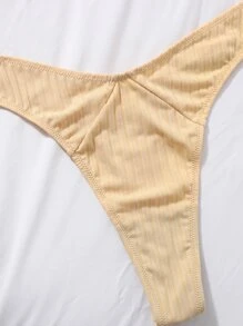 3 piezas Bragas liso tejido de canalé - Multicolor - Ver 4