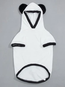 1入組毛茸茸寵物連帽衫 - 黑與白 - 查看 4