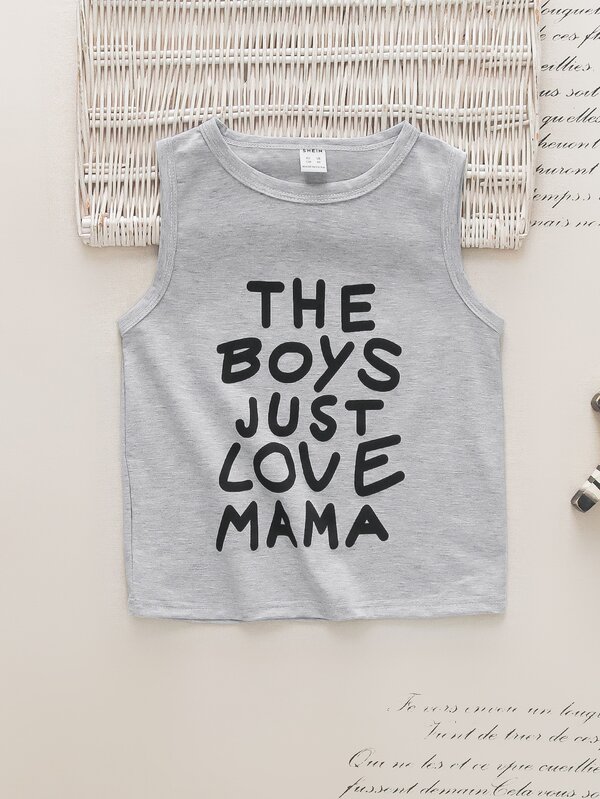 Niñitos Top tank con estampado de slogan