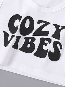 Toddler Girls Letter Graphic Tank Top - White - View 4