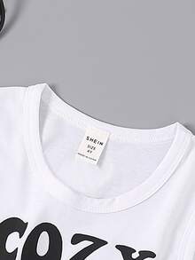 Toddler Girls Letter Graphic Tank Top - White - View 5