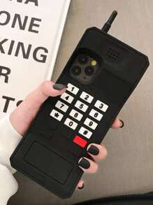 Vintage Phone Design Phone Case - Black - View 2