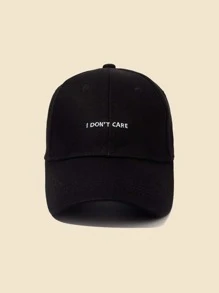 Slogan Embroidered Baseball Cap - Black - View 1
