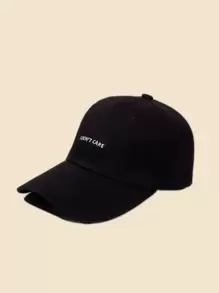 Slogan Embroidered Baseball Cap - Black - View 3