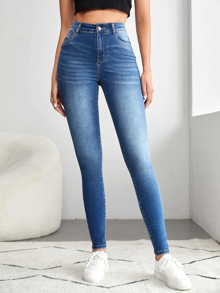 SHEIN Tall Slant Pocket Skinny Jeans