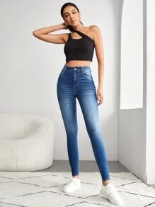 SHEIN Tall Slant Pocket Skinny Jeans