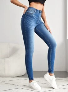 SHEIN Tall Slant Pocket Skinny Jeans