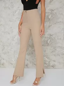 SHEIN BAE Slit Hem Flare Leg Pants