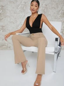 SHEIN BAE Slit Hem Flare Leg Pants