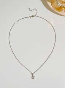 Vòng cổ mặt dây chuyền ngôi sao - Bạc - Xem 2