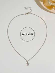 Vòng cổ mặt dây chuyền ngôi sao - Bạc - Xem 4