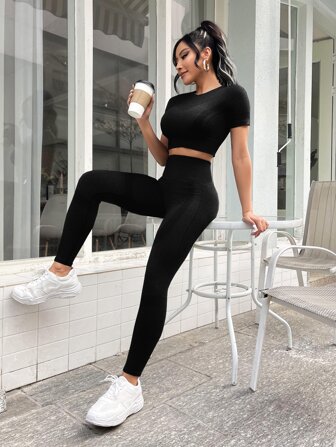 Seamless Scrunch Butt Sports Set Workout Women Set