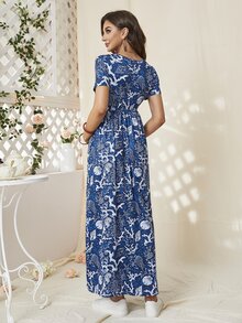 DEARCASE Maternity Conch & Coral Print Dress - Multicolor - View 2