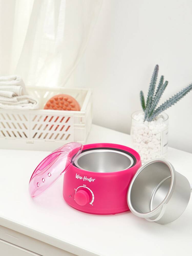 BASIC LIVING 1pc Temperature Control Hair Removal Wax Heater Men's and Women's Hair Removal Kit Wax Bean Machine Large Capacity Wax Heater - Hot Pink - View 8