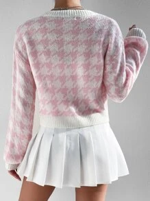 SHEIN Unity Cardigans pour femmes Avec boutons devant Casual Pied-de-poule - Multicolore - Voir 2