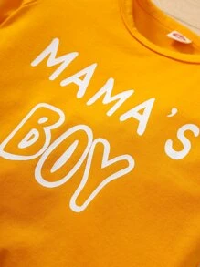 Baby Boy Letter Graphic Tee & Dinosaur Print Shorts - Multicolor - View 4