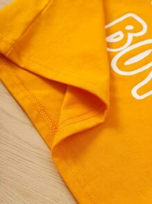 Baby Boy Letter Graphic Tee & Dinosaur Print Shorts - Multicolor - View 6