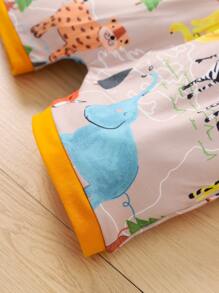 Baby Boy Letter Graphic Tee & Dinosaur Print Shorts - Multicolor - View 8