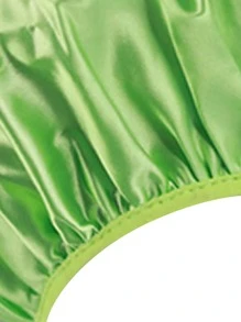 1pc Cartoon Frog Design Shower Cap - Green - View 3