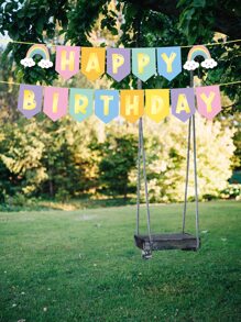 1pc Birthday Party Letter & Rainbow Decor Banner - Multicolor - View 1