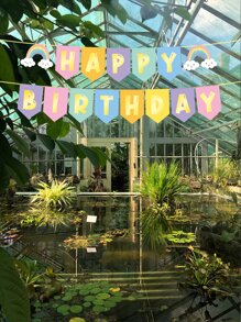 1pc Birthday Party Letter & Rainbow Decor Banner - Multicolor - View 2