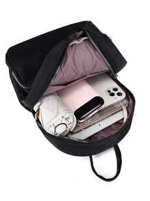 Minimalist Zip Backpack - Black - View 6