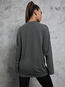 SHEIN Unity 女士休闲印花圆领长袖 T 恤