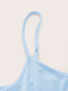 SHEIN MOD Solid Flare Hem Cami Dress,Pastel Dresses For Women - Baby Blue - View 4