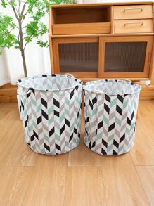 1 cái thùng đựng đồ giặt là họa tiết Chevron - Nhiều màu - Xem 1